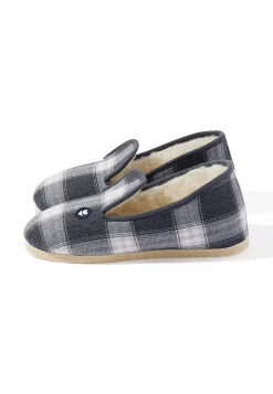 Le slip français Chaussons|Chaussons<Chaussons d'intérieur en laine-Pantoufles Tartan Gris