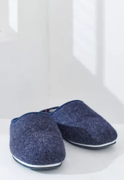 Le slip français Chaussons|Chaussons<Chaussons d'intérieur en laine-Claude Marine Bleu