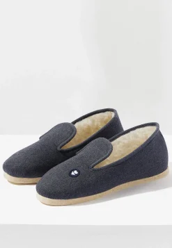 Le slip français Chaussons|Chaussons<Chaussons d'intérieur en laine-Pantoufles Anthracite Gris