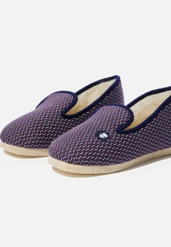 Le slip français Chaussons|Chaussons<Chaussons d'intérieur en laine-Pantoufles Zig Zag Blanc