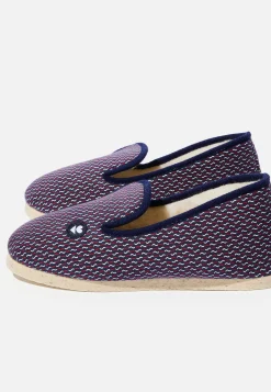 Le slip français Chaussons|Chaussons<Chaussons d'intérieur en laine-Pantoufles Zig Zag Blanc