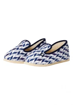 Le slip français Chaussons|Chaussons<Chaussons d'intérieur en laine-Pantoufles Chevron Bleu Noir Blanc