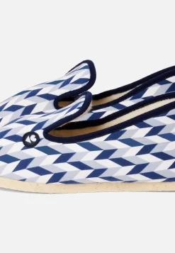 Le slip français Chaussons|Chaussons<Chaussons d'intérieur en laine-Pantoufles Chevron Bleu Noir Blanc