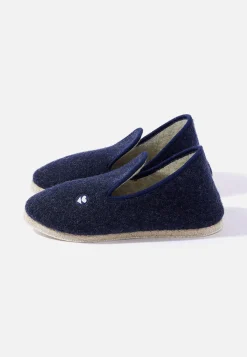 Le slip français Chaussons|Charentaises<Chaussons d'intérieur en laine-Charentaises Marine Bleu