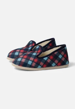 Le slip français Chaussons|Chaussons<Chaussons d'intérieur en laine-Pantoufles Tartan Bleu