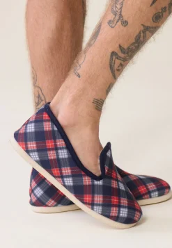 Le slip français Chaussons|Collection Cadeaux<Chaussons d'intérieur en laine-Pantoufles Tartan Marron