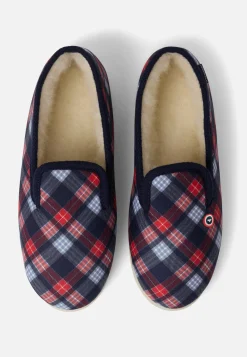 Le slip français Chaussons|Collection Cadeaux<Chaussons d'intérieur en laine-Pantoufles Tartan Marron