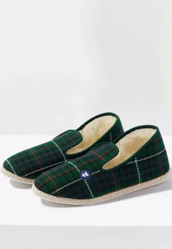Le slip français Chaussons|Collection Cadeaux<Chaussons d'intérieur en laine-Charentaises Tartan Vert