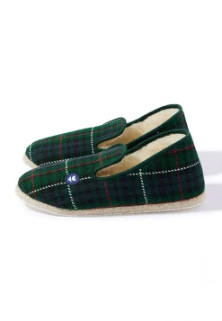 Le slip français Chaussons|Collection Cadeaux<Chaussons d'intérieur en laine-Charentaises Tartan Vert