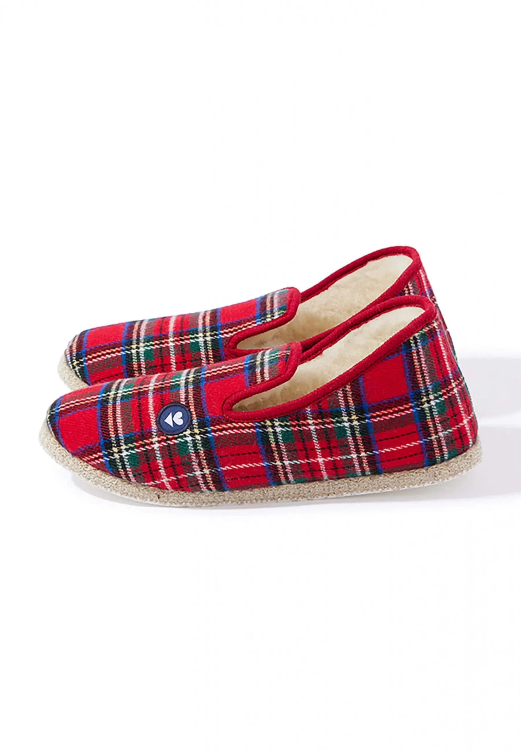 Le slip français Charentaises|Chaussons<Chaussons d'intérieur en laine-Charentaises Tartan Rouge