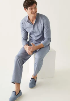 Le slip français Hauts De Pyjamas|Hauts De Pyjamas<Chemise de pyjama en chambray-Tom Chambray Bleu