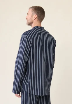 Le slip français Hauts De Pyjamas|Hauts De Pyjamas<Chemise de pyjama en flanelle-Tomer Pacifique Bleu