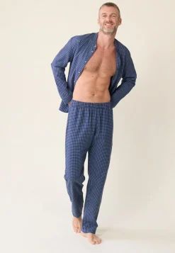 Le slip français Hauts De Pyjamas|Hauts De Pyjamas<Chemise de pyjama en flanelle-Tomer Vichy Gris Bleu