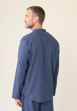 Le slip français Hauts De Pyjamas|Hauts De Pyjamas<Chemise de pyjama en flanelle-Tomer Vichy Gris Bleu