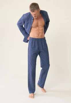 Le slip français Hauts De Pyjamas|Hauts De Pyjamas<Chemise de pyjama en flanelle-Tomer Vichy Gris Bleu