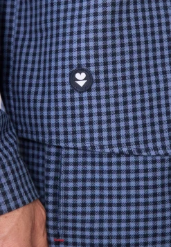 Le slip français Hauts De Pyjamas|Hauts De Pyjamas<Chemise de pyjama en flanelle-Tomer Vichy Gris Bleu