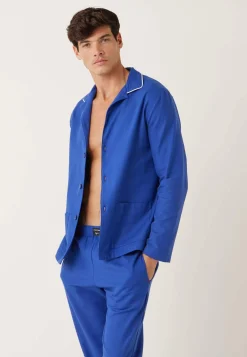 Le slip français Hauts De Pyjamas|Hauts De Pyjamas<Chemise en coton-Jim Garage Bleu