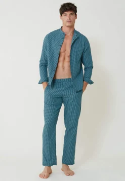 Le slip français Hauts De Pyjamas|Hauts De Pyjamas<Chemise en flanelle-Tomer Vichy Minéral Bleu