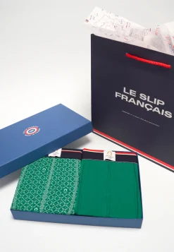 Le slip français Coffrets Cadeaux|Packs Sous-Vêtements<Duo de boxers en coton-Coffret Marius Tennis Placé et Uni Vert