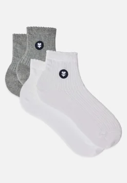 Le slip français Chaussettes En Coton|Chaussettes En Coton<Duo de chaussettes courtes à croquet en coton-Pack Chaussettes Lucie Duo Blanc
