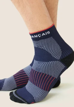 Le slip français Chaussettes De Sport|Chaussettes De Sport<Duo de chaussettes courtes en polyamide-Pack Chaussettes Gaetan Marine Blanc