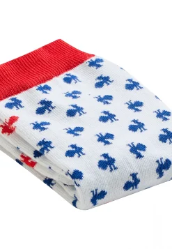 Le slip français Chaussettes En Coton|Chaussettes En Coton<Duo de chaussettes en coton-Lucas Duo Coq Blanc Rouge XV de France Bleu