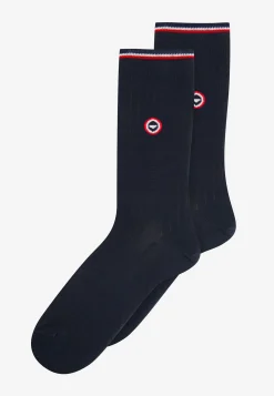 Le slip français Chaussettes En Fil D'Ecosse|Chaussettes En Fil D'Ecosse<Duo de Chaussettes mi-hautes-Pack Duo Chaussettes Nessy Anthracite Noir Blanc