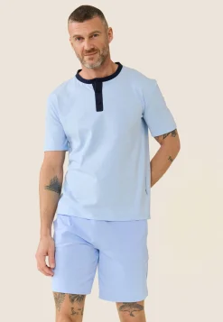 Le slip français Ensembles De Pyjamas|Ensemble De Pyjamas<Ensemble de pyjama t-shirt et short en coton-Ensemble Pyjama Yvan ciel Bleu