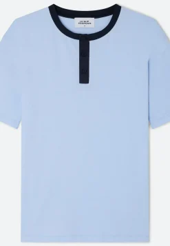 Le slip français Ensembles De Pyjamas|Ensemble De Pyjamas<Ensemble de pyjama t-shirt et short en coton-Ensemble Pyjama Yvan ciel Bleu