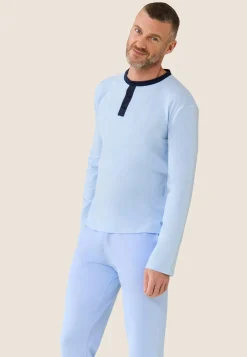 Le slip français Ensembles De Pyjamas|Ensemble De Pyjamas<Ensemble de pyjama t-shirt et pantalon en coton-Ensemble Pyjama Yvan Ciel Bleu