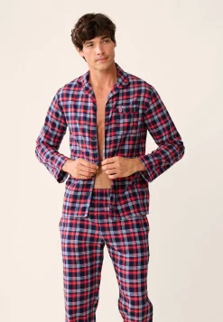 Le slip français Collection Cadeaux|Ensembles De Pyjamas<Ensemble de pyjama t-shirt et pantalon en coton-Ensemble Pyjama Baptiste Tartan Bleu