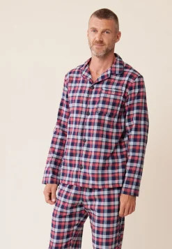 Le slip français Ensembles De Pyjamas|Ensemble De Pyjamas<Ensemble pyjama chemise et pantalon en coton-Ensemble Pyjama Baptiste Tan Bleu