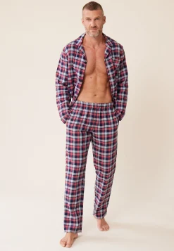 Le slip français Ensembles De Pyjamas|Ensemble De Pyjamas<Ensemble pyjama chemise et pantalon en coton-Ensemble Pyjama Baptiste Tan Bleu