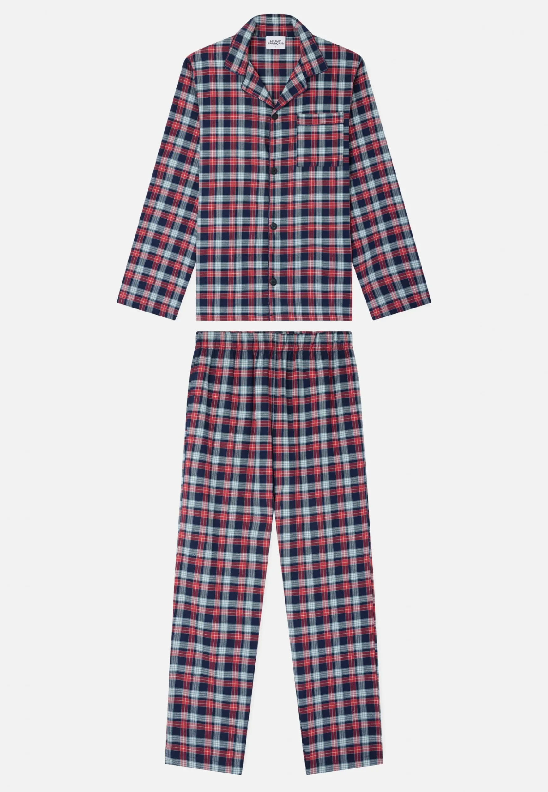 Le slip français Ensembles De Pyjamas|Ensemble De Pyjamas<Ensemble pyjama chemise et pantalon en coton-Ensemble Pyjama Baptiste Tan Bleu
