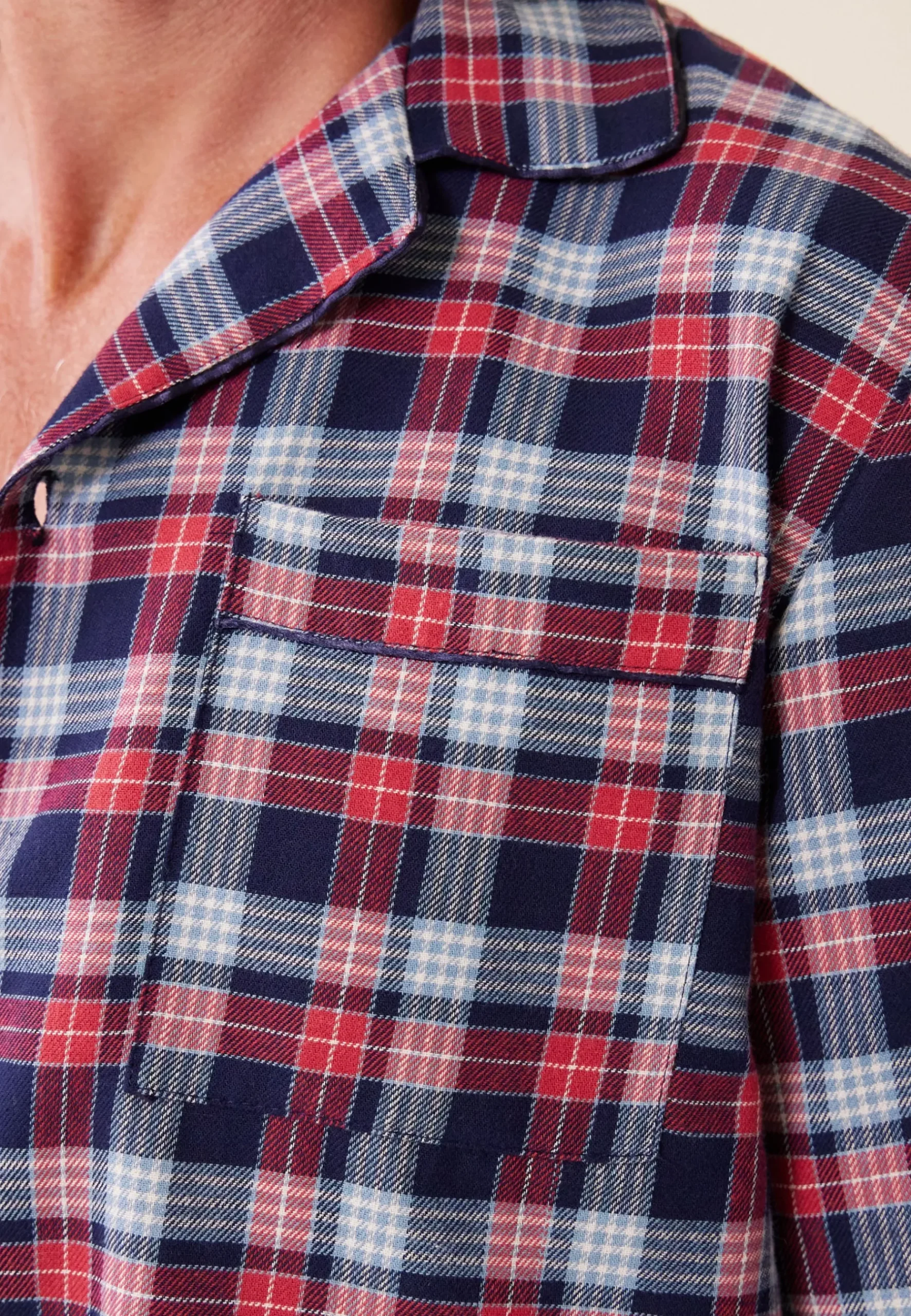 Le slip français Ensembles De Pyjamas|Ensemble De Pyjamas<Ensemble pyjama chemise et pantalon en coton-Ensemble Pyjama Baptiste Tan Bleu