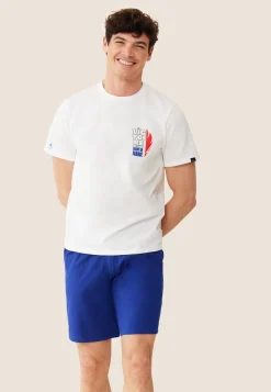 Le slip français Ensembles De Pyjamas|Ensemble De Pyjamas<Ensemble pyjama t-shirt et short en coton-Ensemble Pyjama Equipe de France Indigo Blanc