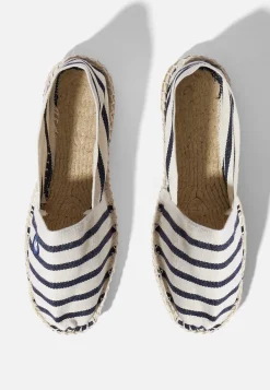 Le slip français Broderie 🪡<Espadrilles en toile de coton-Vendéennes Marinière Blanc