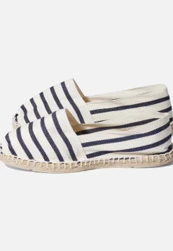 Le slip français Broderie 🪡<Espadrilles en toile de coton-Vendéennes Marinière Blanc