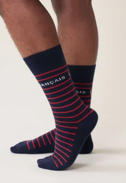 Le slip français Coffrets Cadeaux|Pack De Chaussettes<Les Chaussettes des Français-Coffret de 3 paires de Chaussettes des Français Bleu