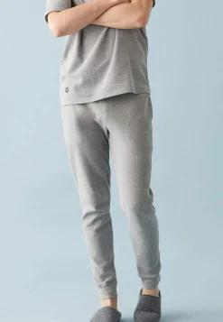 Le slip français Bas De Pyjamas|Bas De Pyjamas<Pantalon de pyjama en coton texturé-Marc Auguste Chiné Gris