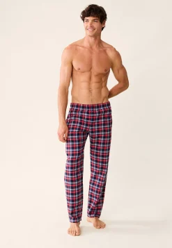 Le slip français Collection Cadeaux|Bas De Pyjamas<Pantalon de pyjama en flanelle-Timothe Tartan Bleu