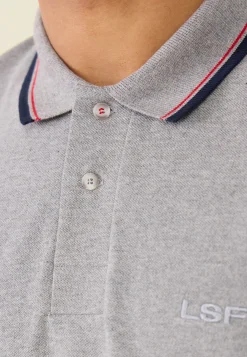 Le slip français Hauts|Broderie 🪡<Polo en piqué de coton-Polo Chiné Gris