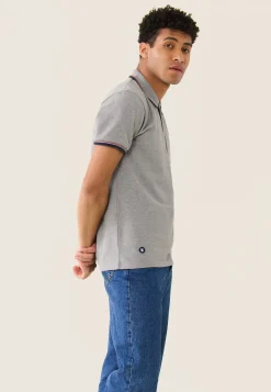 Le slip français Hauts|Broderie 🪡<Polo en piqué de coton-Polo Chiné Gris