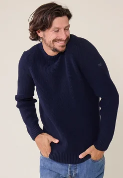 Le slip français Pulls|Hauts<Pull Homme en laine Française-Louis Marine Bleu