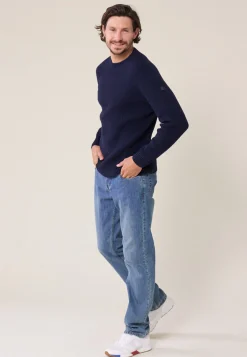 Le slip français Pulls|Hauts<Pull Homme en laine Française-Louis Marine Bleu