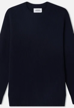 Le slip français Pulls|Hauts<Pull Homme en laine Française-Louis Marine Bleu