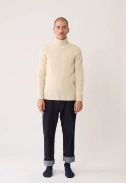 Le slip français Pulls|Hauts<Pull Homme en laine Française-Philippe Ecru Blanc