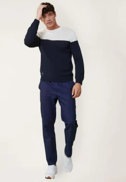 Le slip français Pulls|Hauts<Pull homme en laine mélangée-Tilio Marine / Ecru Blanc