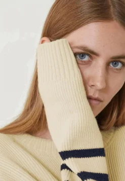 Le slip français Pulls|Hauts<Pull mixte en laine française-Lude Marinière Ecru Marine Blanc
