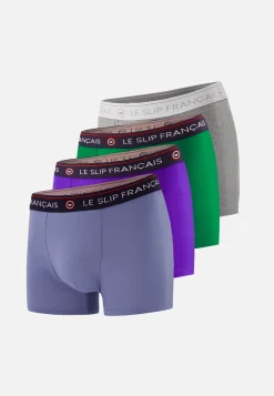 Le slip français Packs De Boxers|Packs Sous-Vêtements<Quatro de boxers en coton-Pack Quatro Boxer Redoutable Jean Velours Epicea Gris Bleu